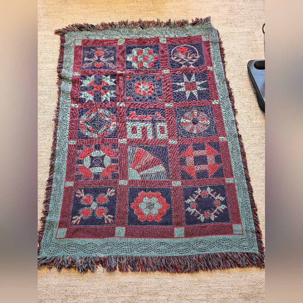 Handmade Abstract Tapestry Throw - Picture 3 of 3